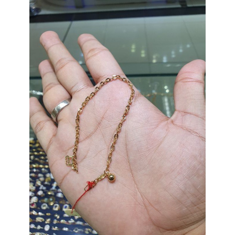 gelang nori emas 700/22k mainan bel dan daun