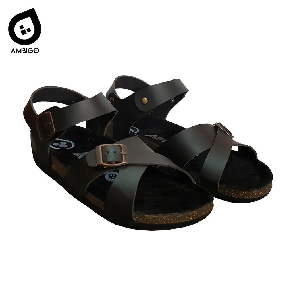 Ambigo Sandal  Pria  Eigstin Duncan ABL01 Hitam Shopee  