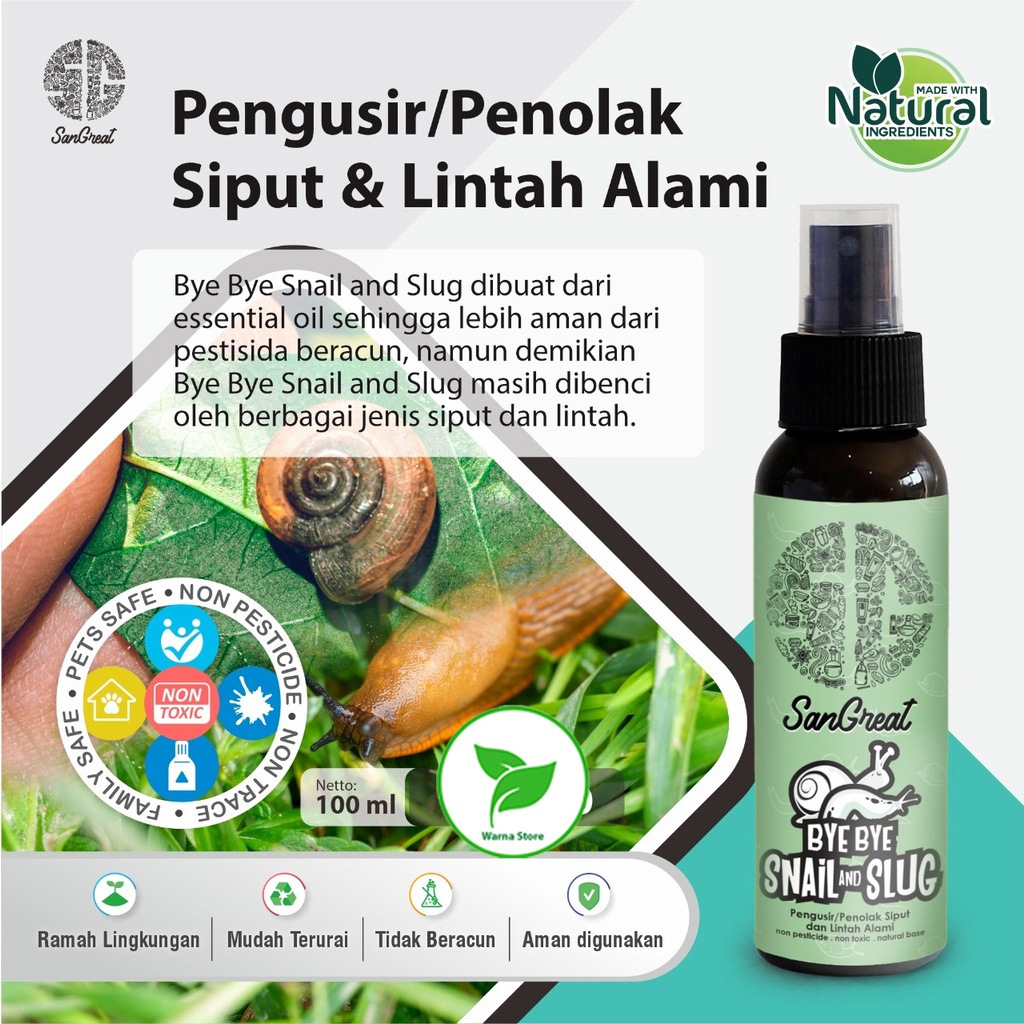 Cairan Pengusir Pembasmi Siput Bekicot Keong Lintah SanGreat Bye Bye Snail &amp; Slug alami efektif