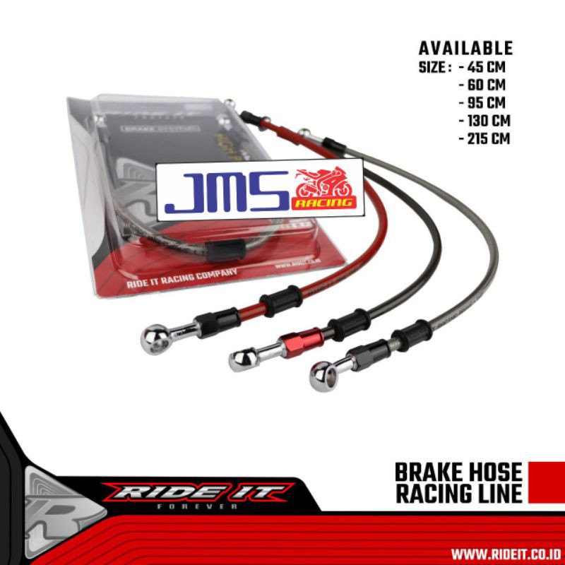 selang rem rideit ukuran 130/95/60 model tdr  mio beat xeon vario vixon cb r15 fux sonic mx soul gt
