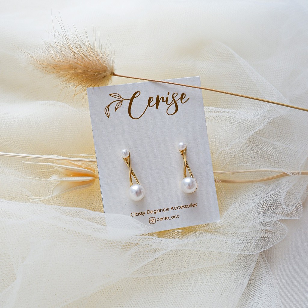 Quincy Earrings | Anting tusuk korea emas mutiara cantik aksesoris wanita trendy stylish