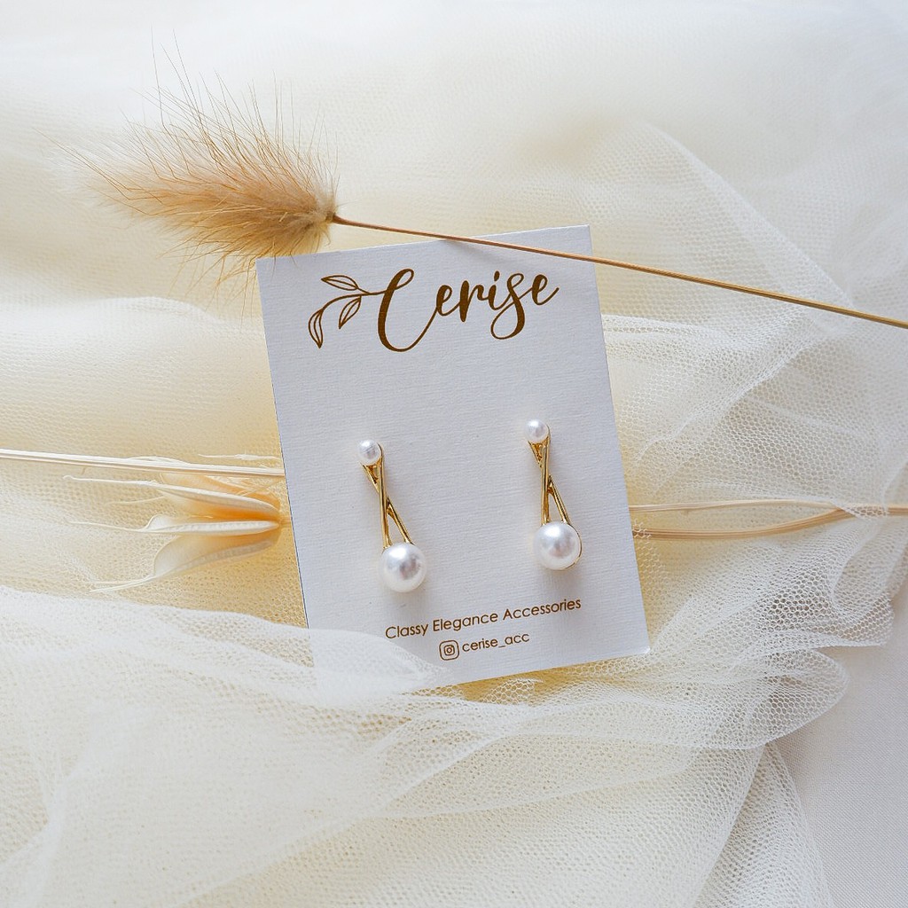 Quincy Earrings | Anting tusuk korea emas mutiara cantik aksesoris wanita trendy stylish