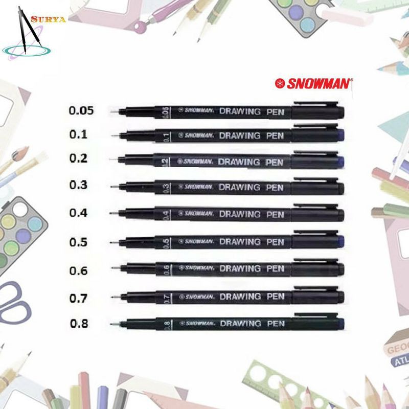 

Drawing Pen Snowman, Artline, dan Simbalion
