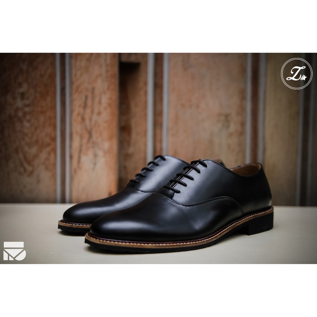 GETAFE BLACK | FORIND x Zapato | Sepatu Kulit Asli Vintage Formal Klasik Kulit Pria/Cowok/Men-Oxford