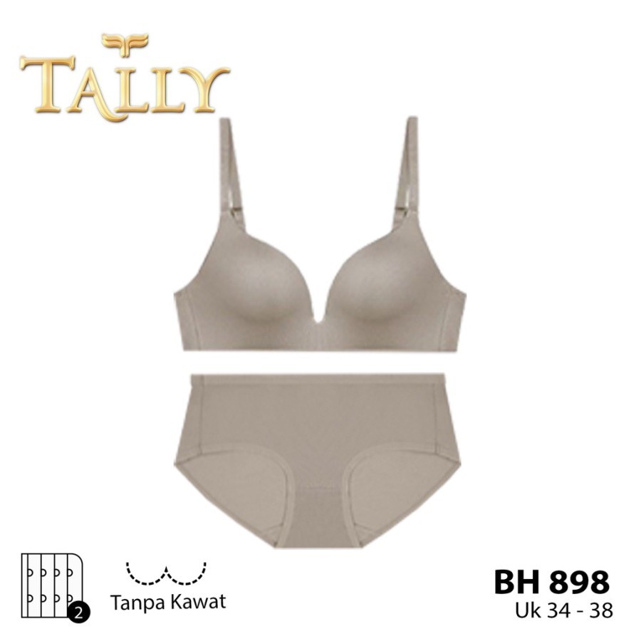 TALLY 898 Bh Set T-shirt Bra Busa tipis Tanpa Kawat BH Underwear