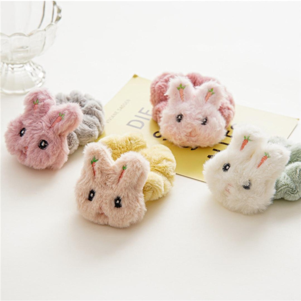 Ikat Rambut Anak Gaya Korea - Scrunchie Boneka Anak bentuk Pita Bear Beruang Bunny Rabbit Lucu