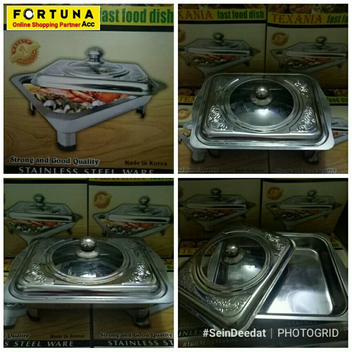 Sale - Texania Fast Food Dish Prasmanan Tempat Saji Makan Stainless - [DNY]