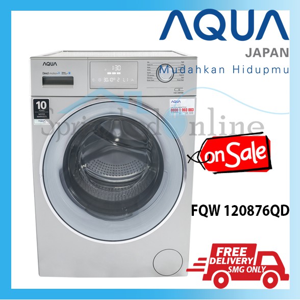 Mesin Cuci Aqua Front Loading 12KG - FQW 120876QD