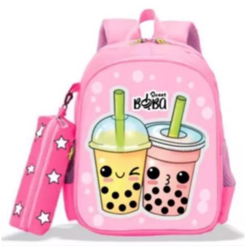 Mochillastore - Tas Boba Tas Sekolah anak Tk - SD Tas Ransel Boba 2 in 1 Tas Ransel Gendong Paud PG Tas Populer Backpack Anak Laki - laki Perempuan