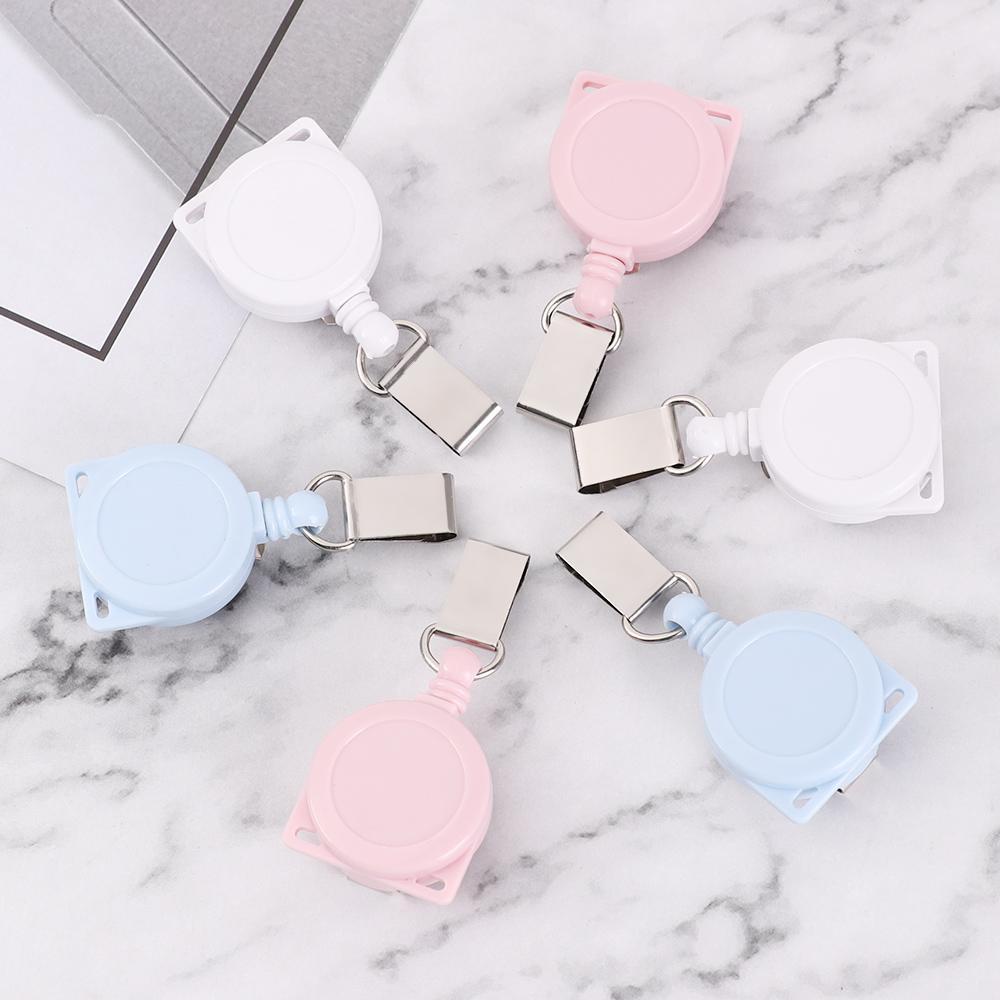 R-flower 1pc Badge Holder High Quality Perlengkapan Kantor Klip Anti Hilang Gantungan Kunci