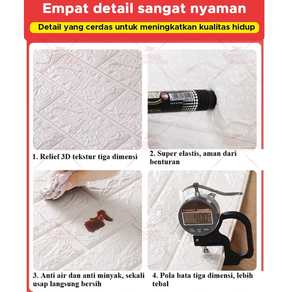 SPEEDS Wallpaper Dinding Murah Wallpaper Dinding Kamar 3d Stiker Foam Bata Batu Walpaper 205-1-5