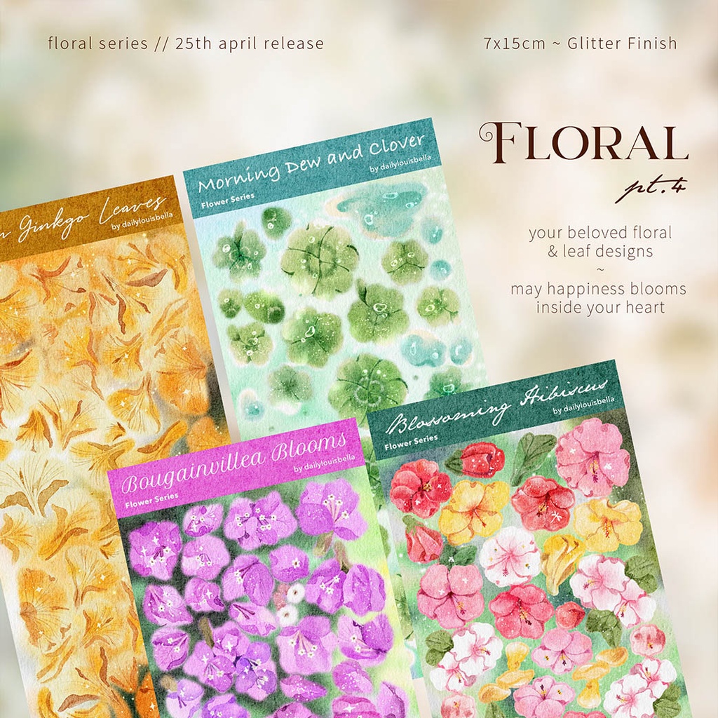 

Floral Series 4 Glitter Deco Sticker
