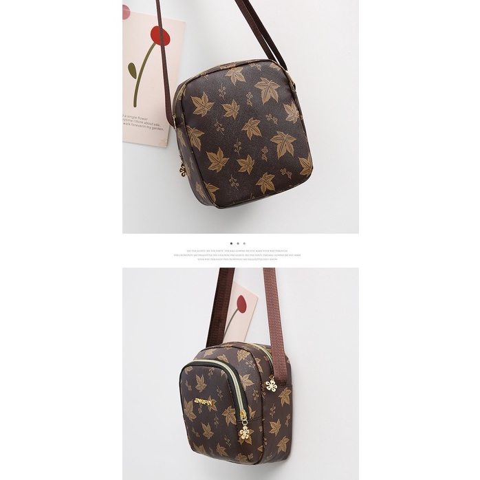 Tas Selempang Wanita Fashion Korea Style Kasual Motif Tas Bahu Cewek Sling Bag Women Kulit PU Import Original High Quality Azgalery T241