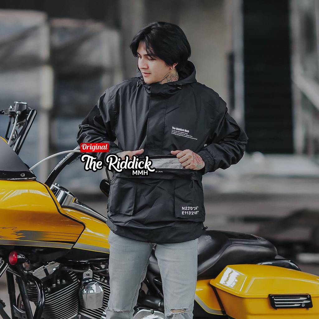 Jaket Parasut Pria Semi Waterproof Jaket Windberaker Harajuku Style