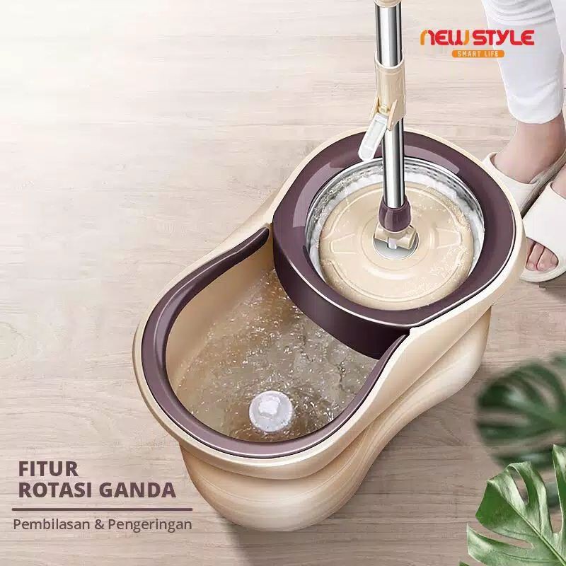 MM-202 spin mop kain pel praktis super mop alat embersih lap pel