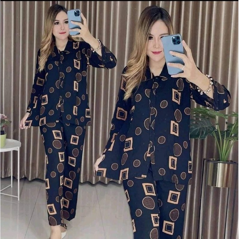 SETELAN RAYON KEMEJA/ONE SET CP WANITA/ SETELAN CP MOTIF ll SETELAN NAIRA