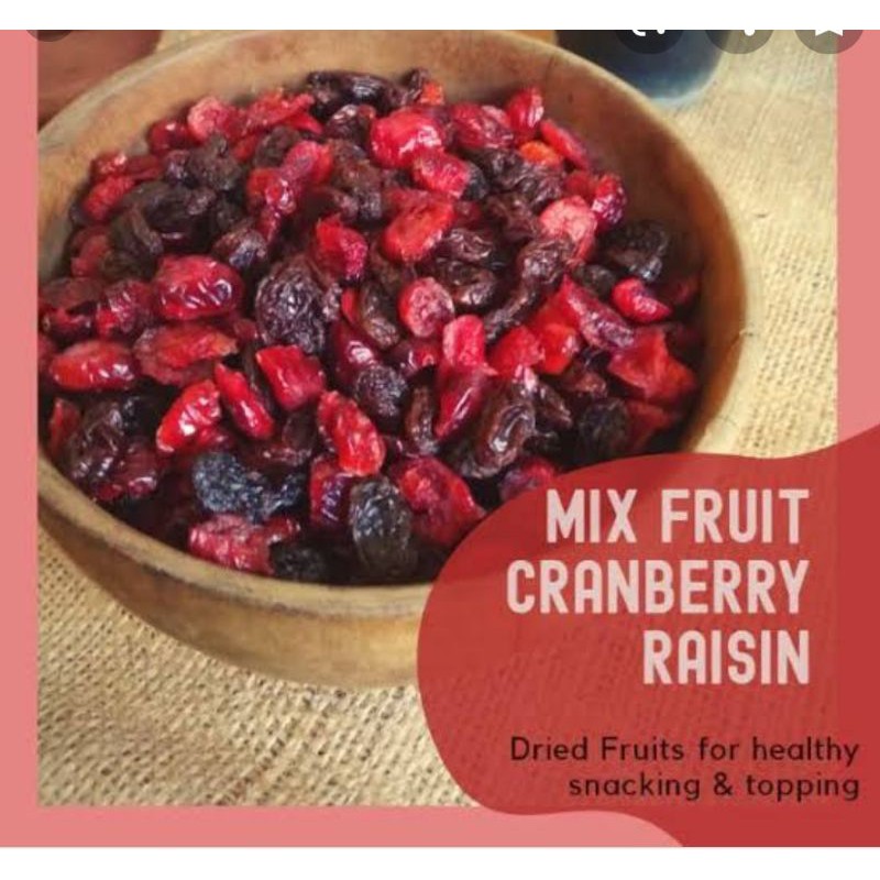 

mix fruit cranberry dan raisin 500gr