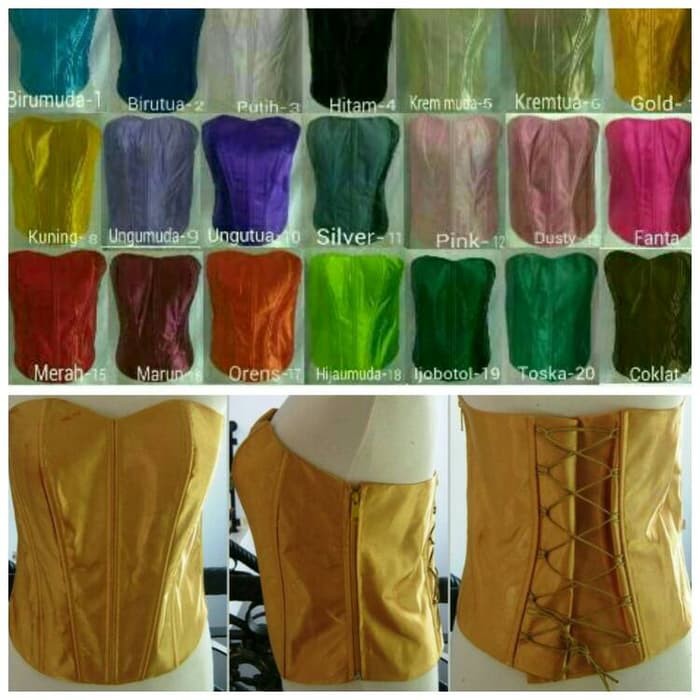 Longtorso Kemben Dalaman Kebaya Satin Bustier JUMBO Sateen 8 Tulang