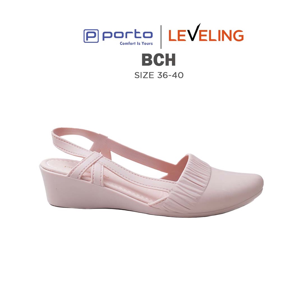 BCH - Porto Leveling Sepatu Wanita Wedges Heels 4CM Terbaru Korea Casual Nyaman dan Berkualitas Original Porto Lady