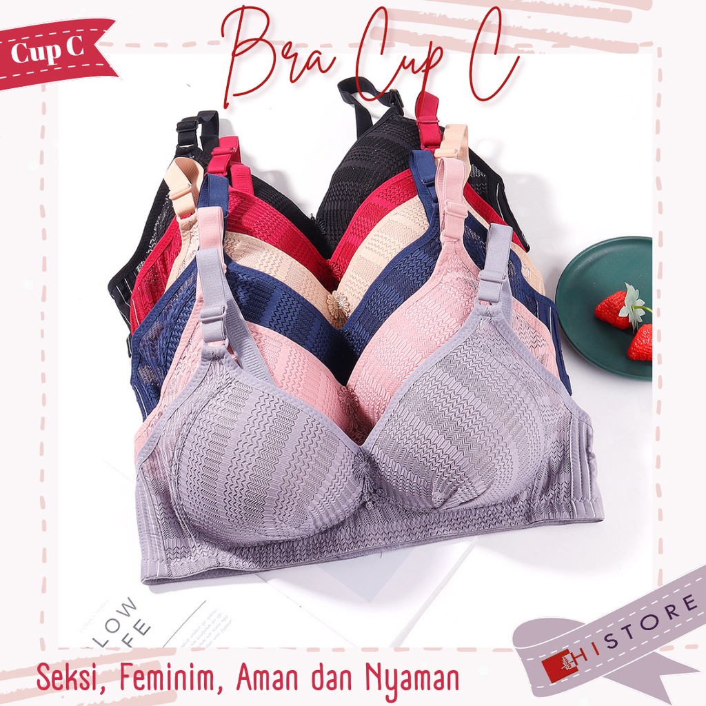 [HI] Bra BH JUMBO Cup 3/4C Fashion Wanita Bra wanita Premium BH Busa Tipis Tanpa Kawat Sangat Nyaman 2035