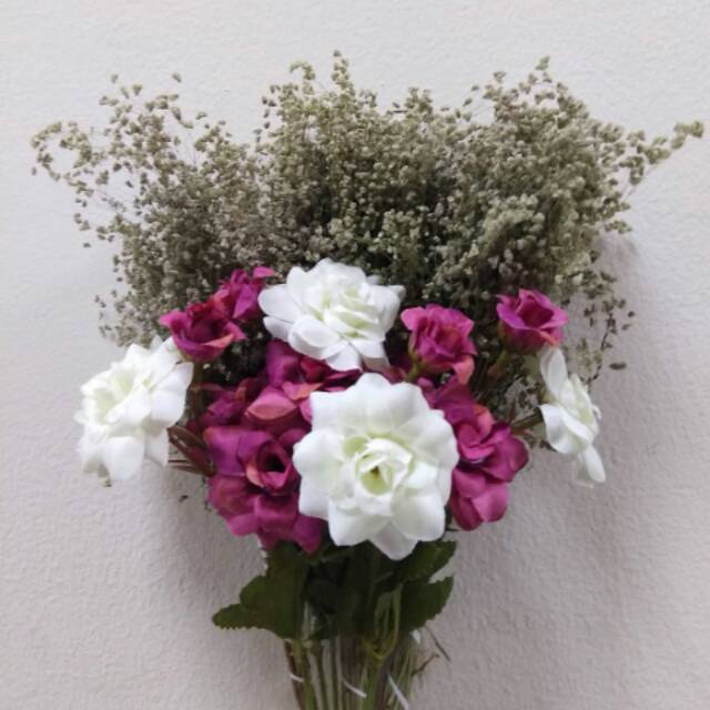 Hand bouquet wedding flower buket bunga kering bunga artifisial rustic flower