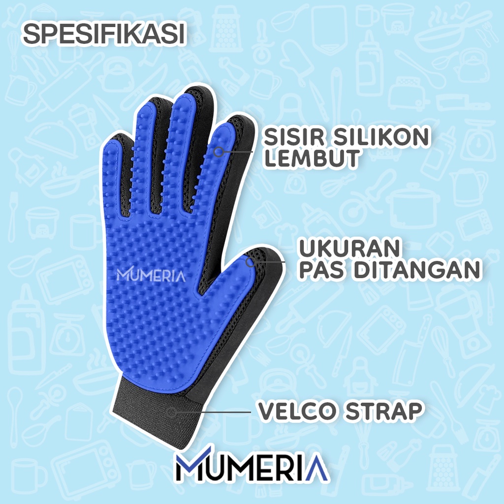 True Touch Pet Glove Sarung Tangan Sikat Mandi Silikon Pemijat Pembersih Bulu Rontok Anjing Kucing