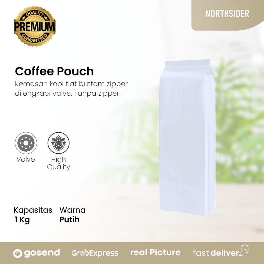 KEMASAN KOPI 1KG - NON ZIPPER WITH VALVE COFFEE POUCH IMPORT