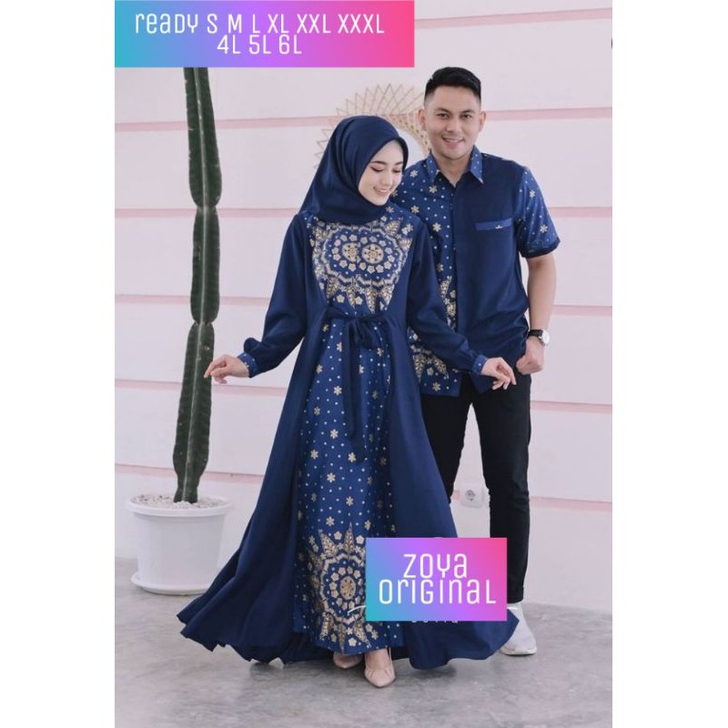 Aneka Couple gamis Lebaran/baju couple lebaran Navy, maron, Abu, crem, moca, dusty, ungu, putih