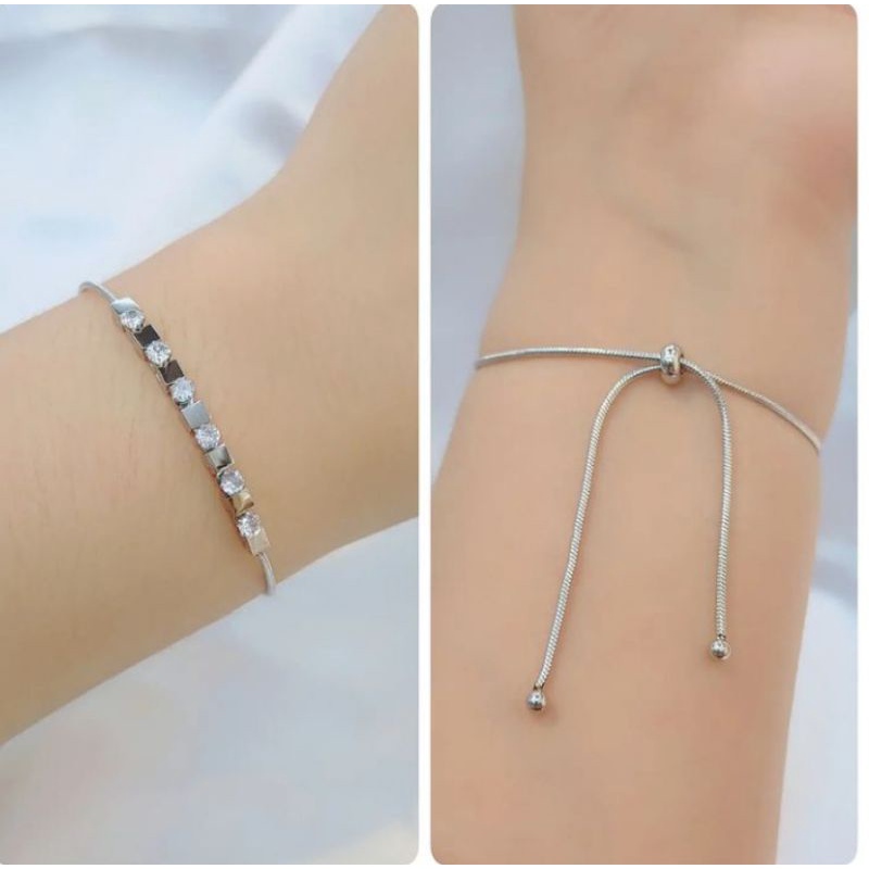 GELANG SERUT SILVER TITANIUM ANTI KARAT