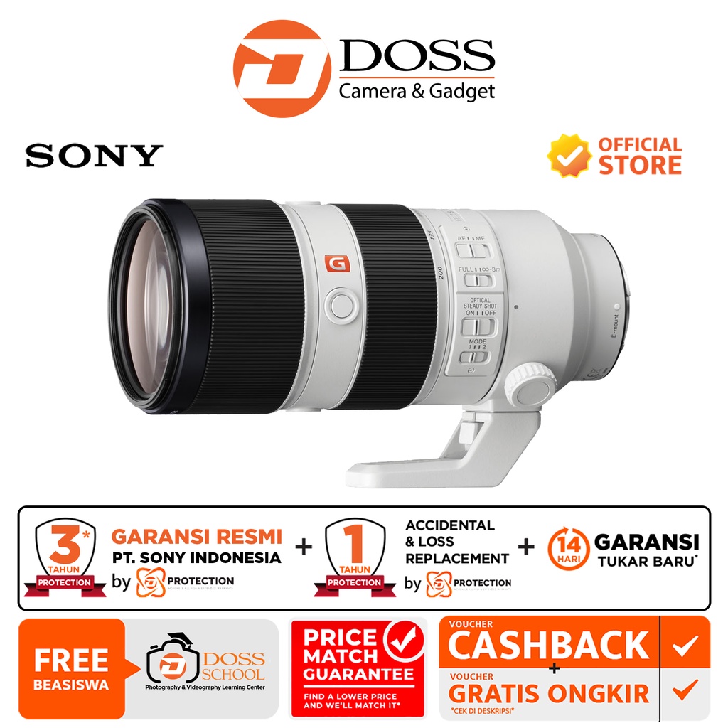 Sony FE 70-200 mm F2.8 GM OSS / Lensa Sony 70-200mm GM