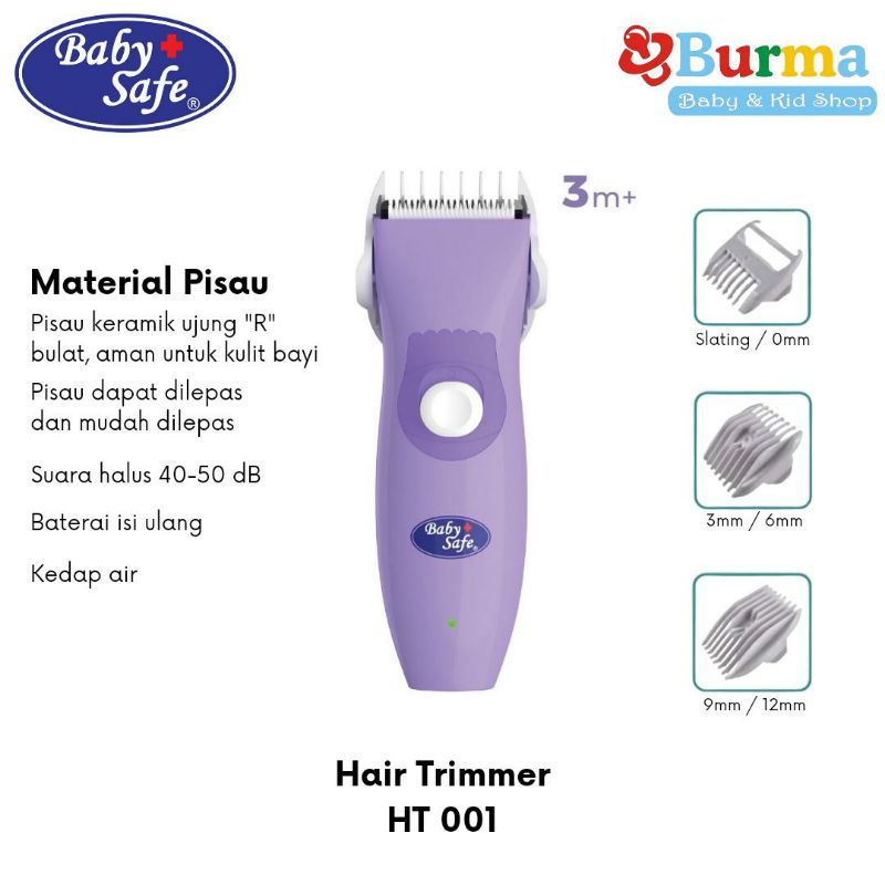 Baby safe hair trimmer ht001 - mesin cukur rambut