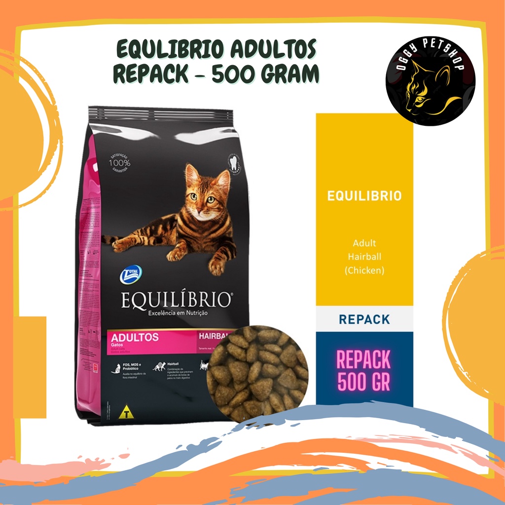 Makanan Kucing EQUILIBRIO ADULT Makanan Kucing Dewasa Kemasan 500 Gr