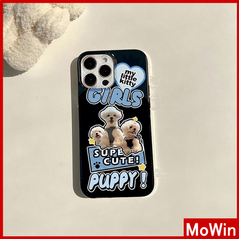 For iPhone 14 Pro Max iPhone Case TPU Soft Case Glossy Black Case Shockproof Protection Camera Cute Puppy Compatible For iPhone 13 Pro max 12 pro max 11 pro max xr 7plus xs max 7 8