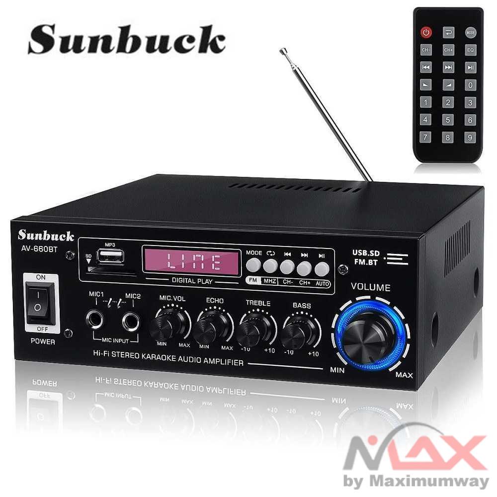 Sunbuck AMPLI 2000W Audio DAC Amplifier Bluetooth 5.0 Remote Home hi-fi Stereo Amplifier Remote Adapter Optical Speaker Blutut Ampli Spiker Bluetoth Receiver Audio Terbaru home teater home Theater teater AMPLI karoke pengeras suara masjid