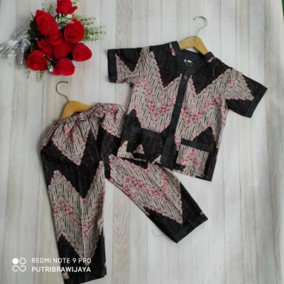 Batik Anak Kekinian Setelan Baju Anak Balita Laki-laki Perempuan Produksi Sendiri