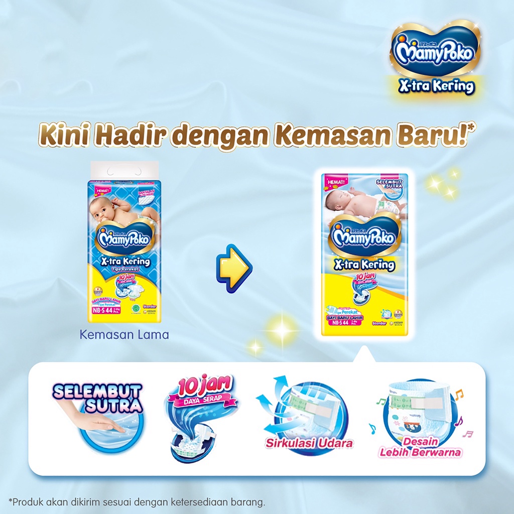Bisa COD MamyPoko X-tra Kering - NB-S 44 - Popok Perekat