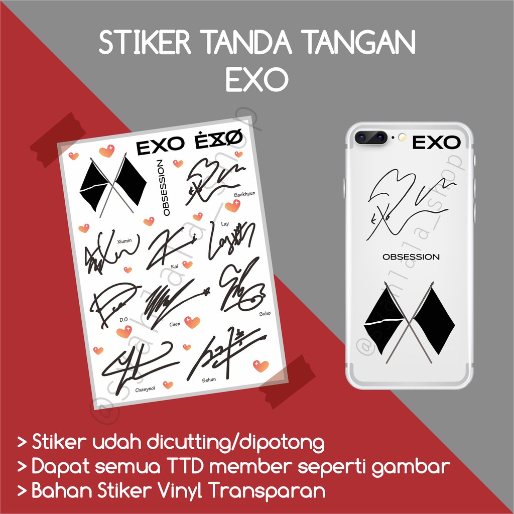 STIKER TANDA TANGAN EXO TTD KPOP EXO