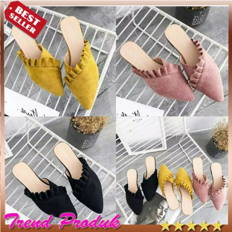 Flat Shoes Wanita Korea/Sepatu FlatShoes Murah FLATSHOES/SLOP CAMELIA - KUNYIT 36