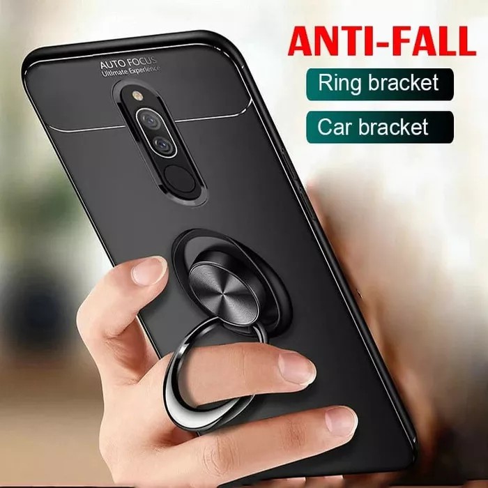 Autofocus Magnetic Ring Case for Xiaomi Redmi 8 / 8A Pro Invisible Case Auto Focus iRing - Hitam