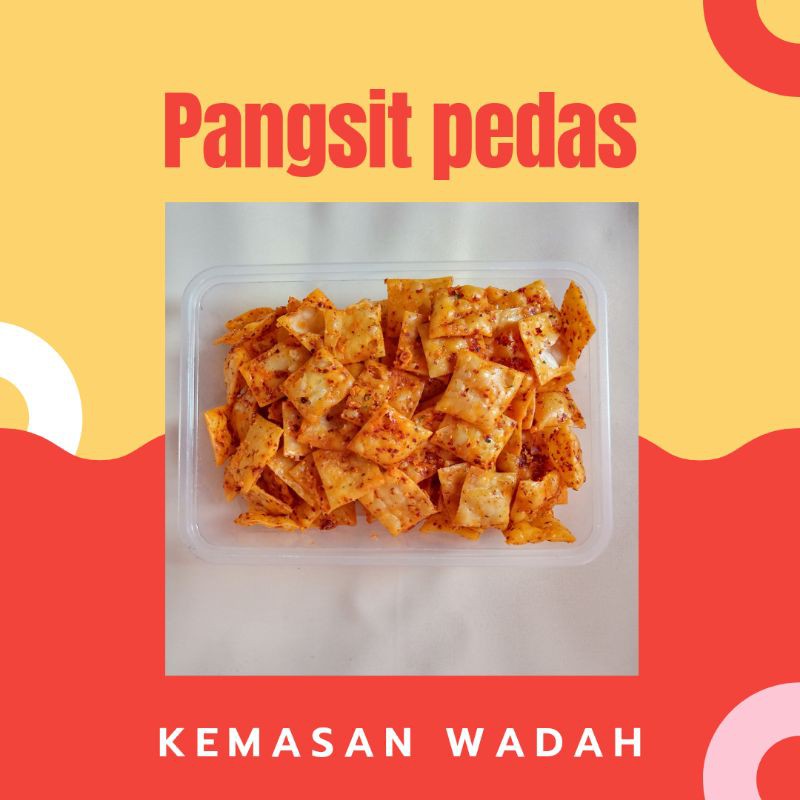 

pangsit pedas pangsit cikruh pangsit daun jeruk keripik pangsit (kemasan wadah)