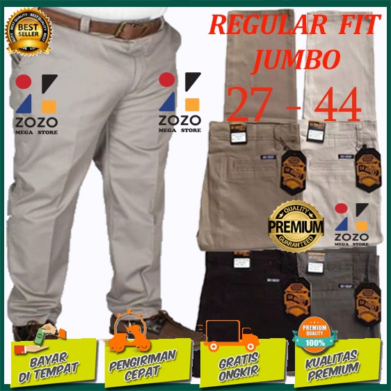 CELANA PANJANG PRIA Chino Big Size SUPER JUMBO Bahan Chinos Melar Paha Longgar Muat BB 100kg