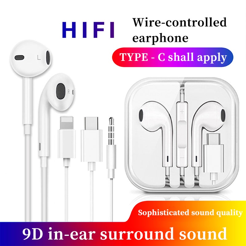 【Ready Stock&amp;COD】Headset gaming Type C Murah Berkualitas  Earphone In Ear Bass headset Android Original Headphone Handsfree Fashion Murah