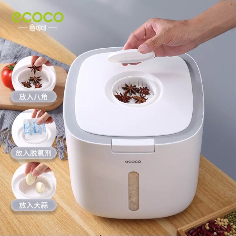 Ecoco Penyimpan beras / Wadah beras / Ember tempat penyimpanan beras
