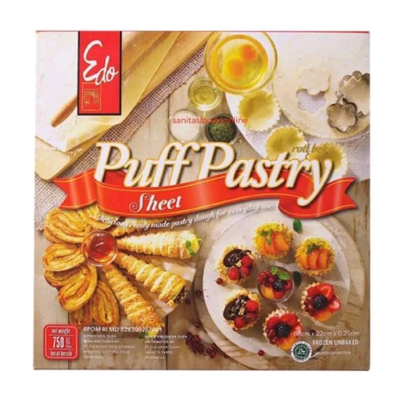 Puff Pastry Edo Sheet 750gr - Edo Puff Pastry Sheet 750gr