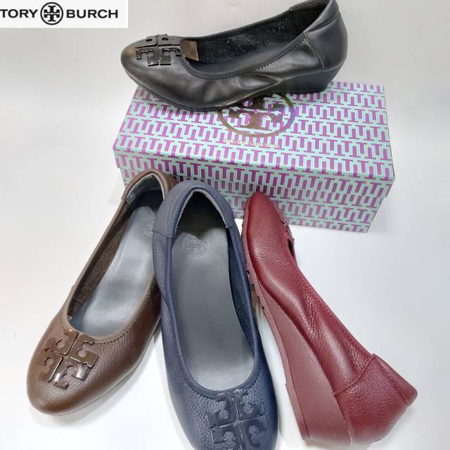 Tory burch wedges 4 cm + lengkap box