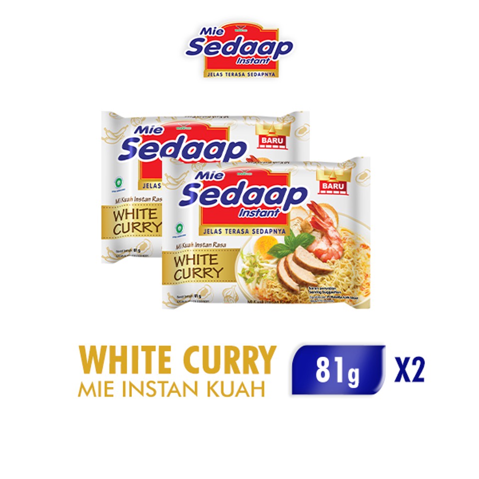 

Mie Sedaap Mi Instan White Curry 2 x 81 gr