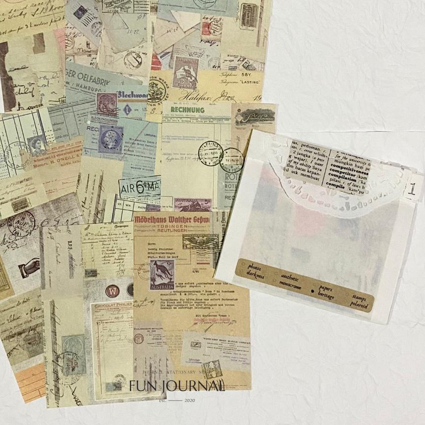 

【COD】 COLLECTION OF PIECES VINTAGE DECORATION PAPER UNTUK JURNAL JOURNAL BUJO SCRAPBOOK DIY produck terlaris