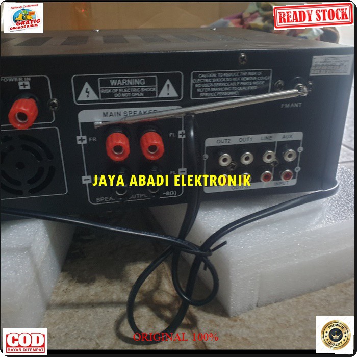 G484 AMPLI BLUETOOTH POWER AMPLIFIER REMOTE RADIO BLUETOOTH EQUALIZER MIXER BLUETOOTH KARAOKE MIXING AMPLI USB MP3 PLAYER AUDIO SOUND AC DC PRO AUX DJ MP3 ORIGINAL REMOT BISA BLUETOOTH KE SEGALA MEREK HANDPHONE AC DC BISA JUGA DIPAKE DIMOBIL PALE AKI