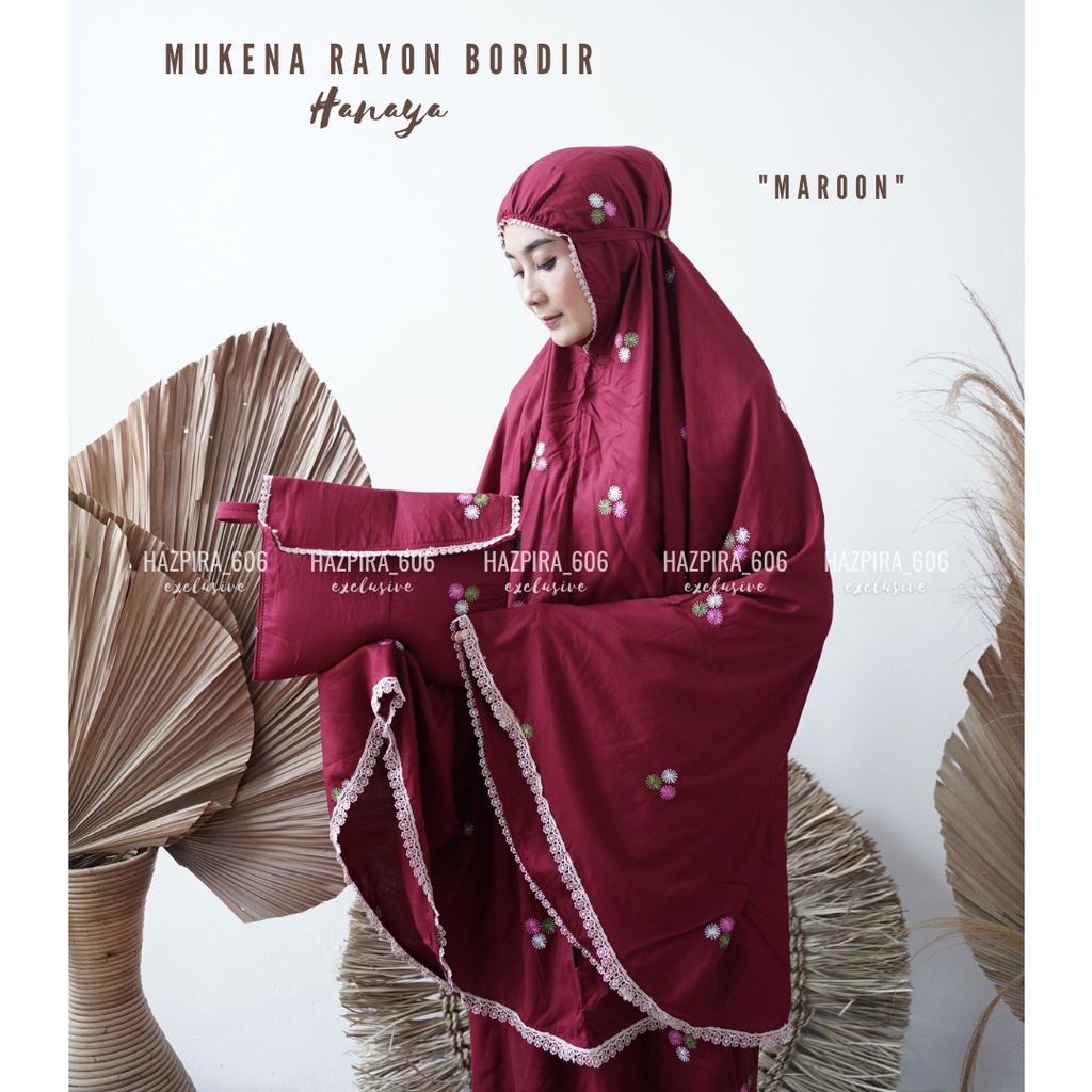 MUKENA DEWASA KATUN RAYON BORDIR HANAYA JUMBO