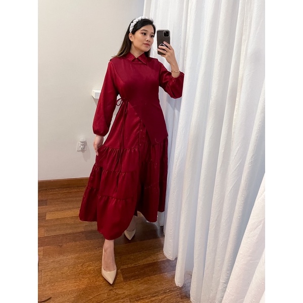 Vanesha Margaretta - 676# Maxi Adela 2in1 Busui Friendly / Kemeja Dress Rempel